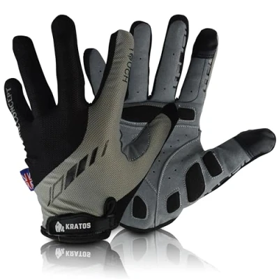 Image of Kratos Cycling Gloves Full Finger Mountain Bike Gel Padded Palm Touchscreen MTB Racing Bicycle BMX for Kids Men Women