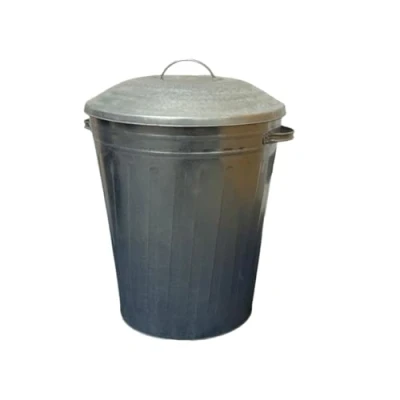 Image of Novostyl Small Medium Large Extra Galvanised Steel Metal Dustbin Kitchen House Garden Storage Unit Bin (60L Bin)