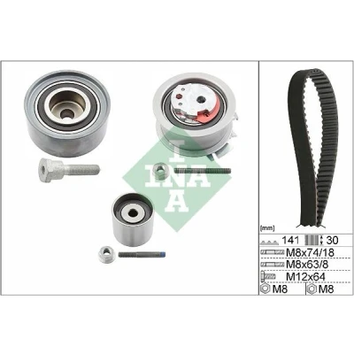 Image of 038109244J, 038109244N, 03G109119, 03G109243, 03G109244A Timing belt kit INA 530 0463 10 141 VOLKSWAGEN: Golf Plus / Crossgolf, Passat B6 Variant