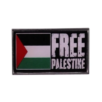 Image of Free Palestine Enamel Pin Palestinian Flag Badge Brooch Lapel Emblem Freedom&amp;Peace For Women And Men Button Pins