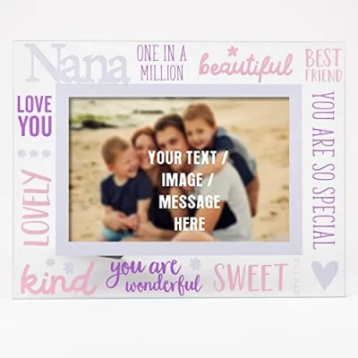 Image of Nana Definition beautiful kind, one in a million Personalised Mothers day 6&quot; x 4&quot; GLASS PHOTO FRAME NANA.