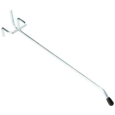 Image of Merriway BH02664 (10 Pcs) Single Pegboard Hook 150 mm (6 Inch) for 25 (1 Board, Bright Zinc Plated Pack of 10 Pieces