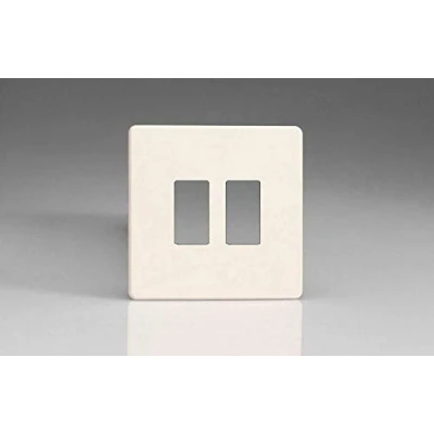 Image of Varilight XDYPGY2S.PD Screwless Primed 2 Gang Grid Plate (Single Plate)