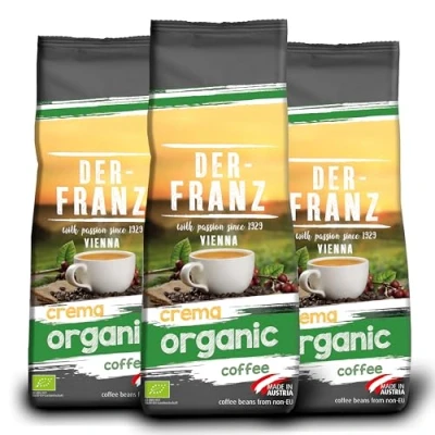 Image of Der Franz Crema organic Coffee, whole bean, 3 x 500 g