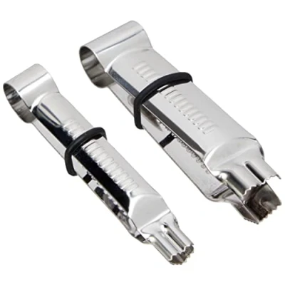 Image of PME Heart Shape Serrated Crimpers, Large and Small Sizes, Set of 2,Silver