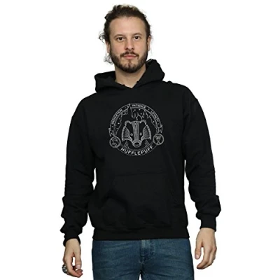 Image of Harry Potter Men&#039;s Hufflepuff Seal Hoodie Black Large