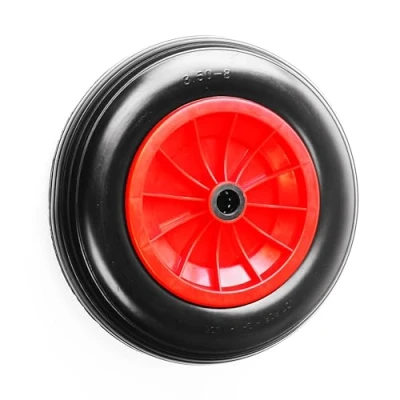 Image of Product Pro 14&quot; Red Puncture Proof Wheelbarrow Wheel 3.50 8 to suit a 1&quot; 25mm Axle bore