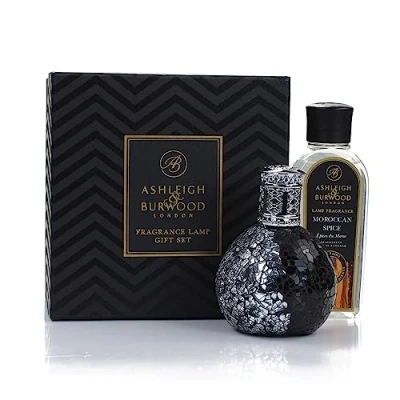 Image of ASHLEIGH &amp; BURWOOD Always Shining Gift Set Hand Crafted Golden Sunset Lamp Moroccan Spice Fragrance 250ml