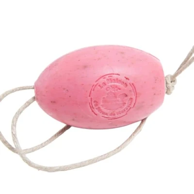 Image of Savon de Marseille French Soap On A Rope Natural and Eco Friendly Hand Wash Made with Organic Argan Oil Rose Petals Fragrance 270g Bar