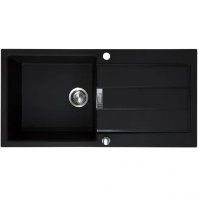 Image of Franke Sirius S2D611CB 1.0 Bowl Tectonite Carbon Black Reversible Kitchen Sink