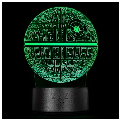 Image of 3D Lamp, ZNZ LED Illusion Night Light, 16 Colors Changing 3 Model with Remote &amp; Smart Touch Decor Toys Lamp Perfect Christmas and Birthday Gifts for Kids Boys Girls Men Women(6 Death Star)