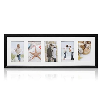 Image of ARPAN MDF Multi Aperture Photo Picture Frame 3, 5 or 6 (5 Black)