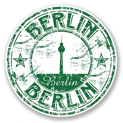 Image of 2 x 10cm Berlin Germany Vinyl Sticker Luggage Travel Tag German Label Fun #5763 (10cm 10cm)