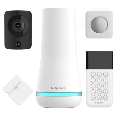 Image of SimpliSafe Home Security Systems 5 Piece Camera &amp; Alarm System with Entry Motion Sensor Optional Monitoring Subscription Compatible Alexa