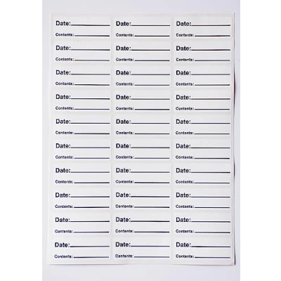 Image of Item date opened use by food label Pack of 30 66mm x 30mm Self adhesive stickers on sheet (300mm 200mm)