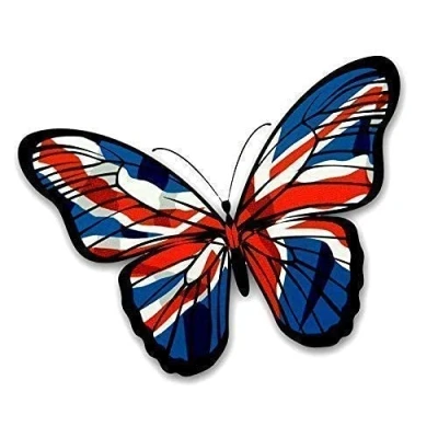 Image of Sticar it Ltd Beautiful Butterfly Union Jack British Flag Vinyl Car Sticker Decal Small 130x90mm approx.
