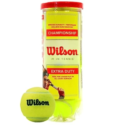Image of Wilson Unisex adult Champ Extra Duty Tennis Balls Ball for All Surfaces, Yellow, Pack of 3
