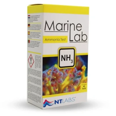Image of NT Labs Marine Lab Ammonia Test Kit, Aquarium Water Testing Accurate Results, Contains up to 40 Tests.