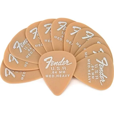 Image of Fender Dura Tone Guitar Picks 351 Shape, 84, Butterscotch Blonde, 12 Pack