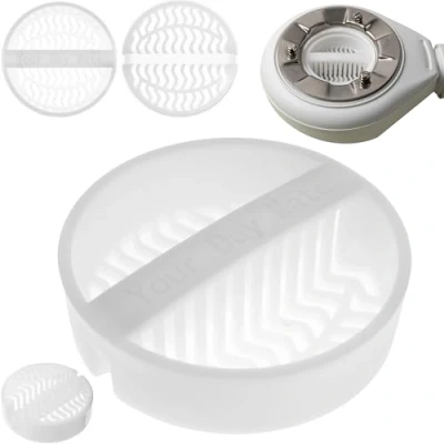 Image of hair strainer for shower drain set, 2 pack, white, compatible with Viega Tempoplex set model no. 6963, 6962, 6961, 6960, catcher shower, filter