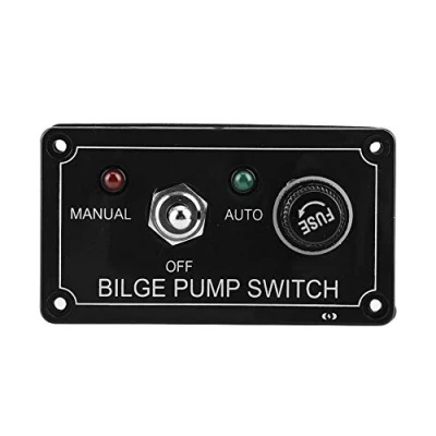 Image of KSTE 12V DC LED Indicator Bilge Pump Switch Panel Manual/Off/Auto Compatible with Boat Marine