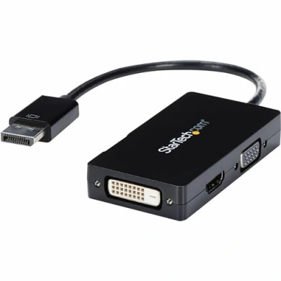 Image of StarTech.com 3 in 1 DisplayPort Multi Video Adapter Converter 1080p DP Laptop to HDMI VGA or DVI Monitor Projector Display (DP2VGDVHD)