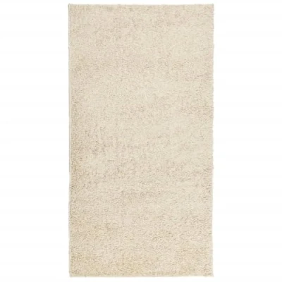 Image of vidaXL Gold Shaggy Rug Soft Polypropylene Area 80x150 cm, Long Pile, Warm Texture, Easy to Clean, Modern Home Decor
