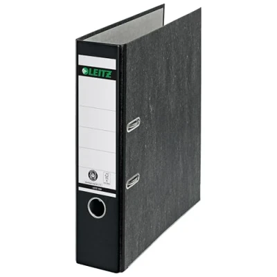 Image of Leitz 180 Lever Arch File, Classic Marbled, CO2 neutral, 100% Recycled Card, 10805095, Black