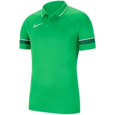 Image of Nike Men&#039;s Academy 21 Polo Shirt, Lt Green Spark/White/Pine Green/White, S