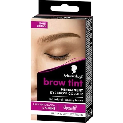 Image of Schwarzkopf Brow Tint Professional formula Eyebrow Dye Tinting Kit with Gentle Permanent Colour Light Brown
