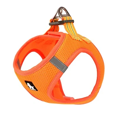 Image of TRUE LOVE Dog Harness Soft Air Mesh Adjustable Reflective Pet Vest for Small and Medium Breeds, X Small, Orange