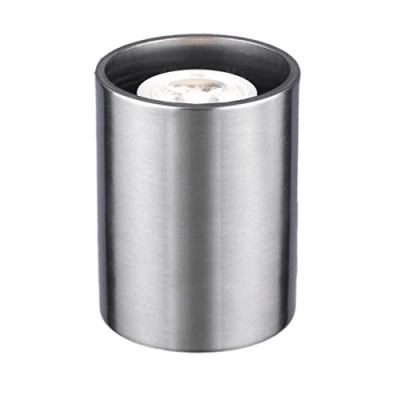 Image of Lights4Living Modern Small Satin Silver Chrome LED Uplighter Table, Floor Lamp with Inline Switch (Satin Silver)