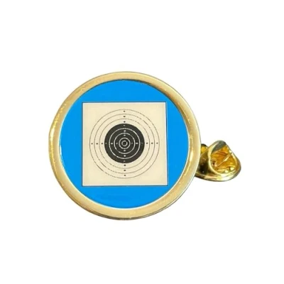 Image of Shooting Target (C) Gold Plated Domed Lapel Pin Badge in Bag