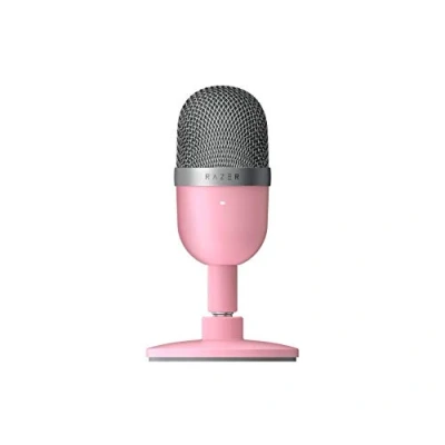 Image of Razer Seiren Mini USB Condenser Microphone for Streaming (Compact with Supercardioid Polar Pattern, Tiltable Stand, Integrated Shock Absorber) Quartz Pink