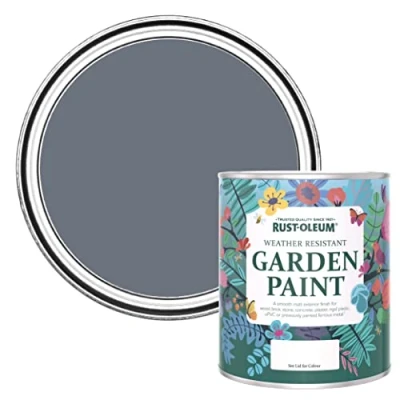 Image of Rust Oleum Dark Grey Mould Resistant Garden Paint in Matt Finish Marine 750ml