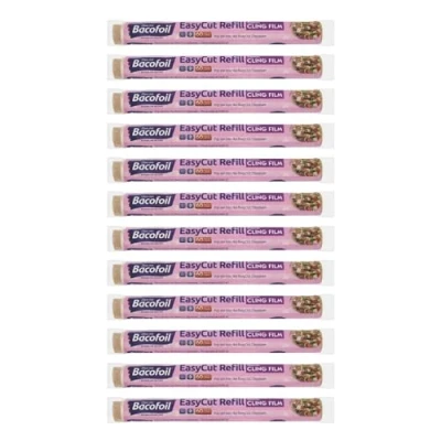 Image of 12 x EasyCut Cling Film Refill Rolls Wrapping Freezing Microwaving Convenient and Durable Kitchen The Perfect Essential 350mm 60m Total 720m of Clingfilm