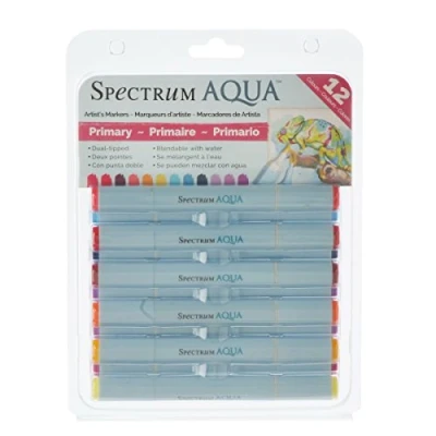 Image of Spectrum Noir Aqua Markers Primary 12pk