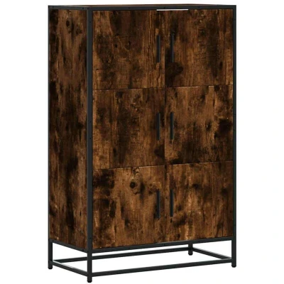 Image of vidaXL Highboard Smoked Oak 68x35x106.5 cm Engineered Wood and Metal