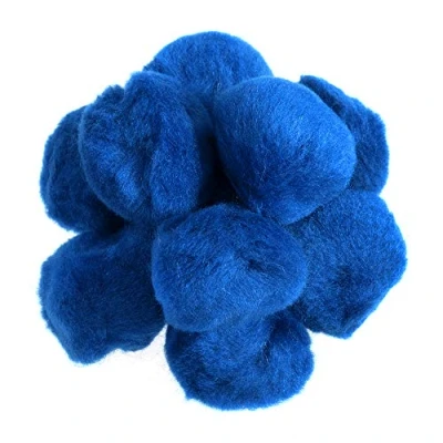 Image of 25 Royal Blue 50mm or 2in Craft Pom Poms Pompoms for Crafts