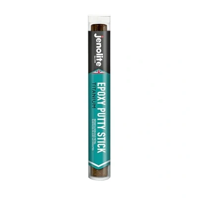 Image of JENOLITE Epoxy Putty Repair Stick TITANIUM Industrial Strength &amp; Rebuild All Metals Waterproof Temperature Resistant 40 to +260C 112g (7 Inches)