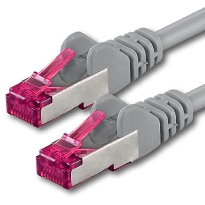 Image of 1aTTack.de 30m CAT6a Network cable grey 1 piece CAT 6a S FTP double shielded PIMF 500MHz