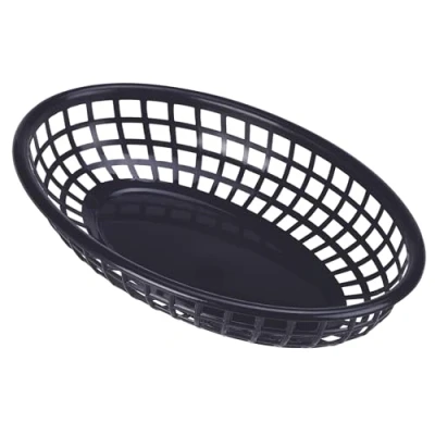 Image of GenWare Fast Food Basket Black Oval 23.5 x 15.4cm, FFB23 B, Pack of 6