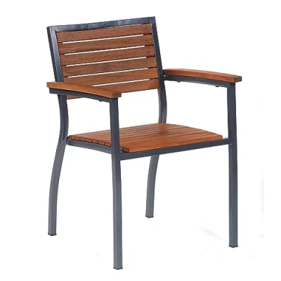 Image of BrackenStyle Dorset Luxury Metal and Hardwood Outdoor Garden Patio Arm Chair