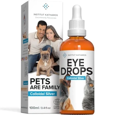 Image of Institut Katharos Eye Drops for Dogs &amp; Cats Helps with issues Powerful Dog Cat Kittens Solution : Wash, Care, Dry, Gunky Eyes