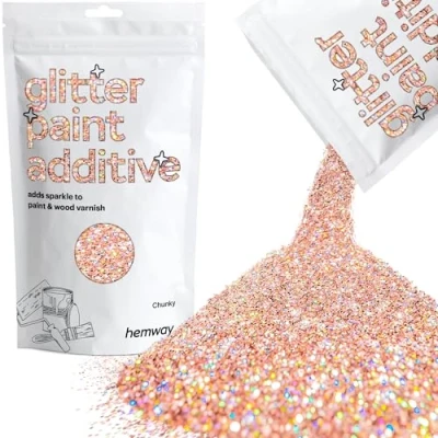 Image of Glitter Paint for Walls Rose Gold Holographic Additive Emulsion Latex Acrylic Sparkles Chunky Interior Painting 100g / 3.5oz