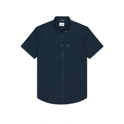 Image of Ben Sherman Mens Big Size Short Sleeve Organic Cotton Oxford Shirt (65095) in Dark Navy 3XL
