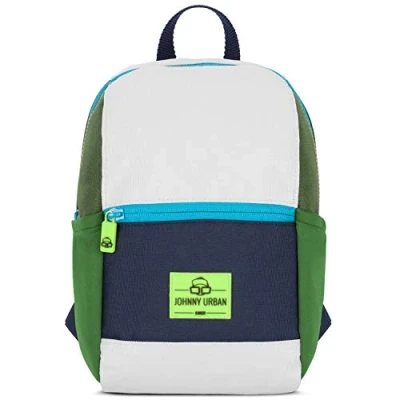 Image of Johnny Urban Toddler Backpack Girls &amp; Boys Green Junior Leo Rucksack with Chest Strap for Kindergarten Daycare Recycled Water Repellent
