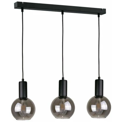 Image of Supra Bar Pendant Ceiling Light Black, 60cm, 3x E27