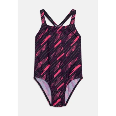 Image of Speedo Girls Hyperboom Medalist Swimsuit for kids, Size: 5 6y, True navy/electric pink/fandango pink