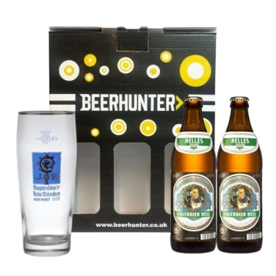 Image of Augustiner Helles German Lager Gift Set with Official Glass (2 Pack)